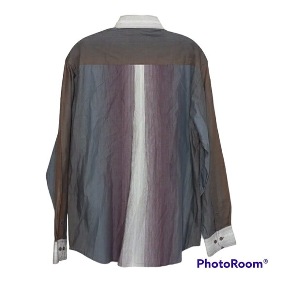Road Apparel Shirt Men's Medium Designer Button Up Long Sleeve Business Office - Picture 2 of 16
